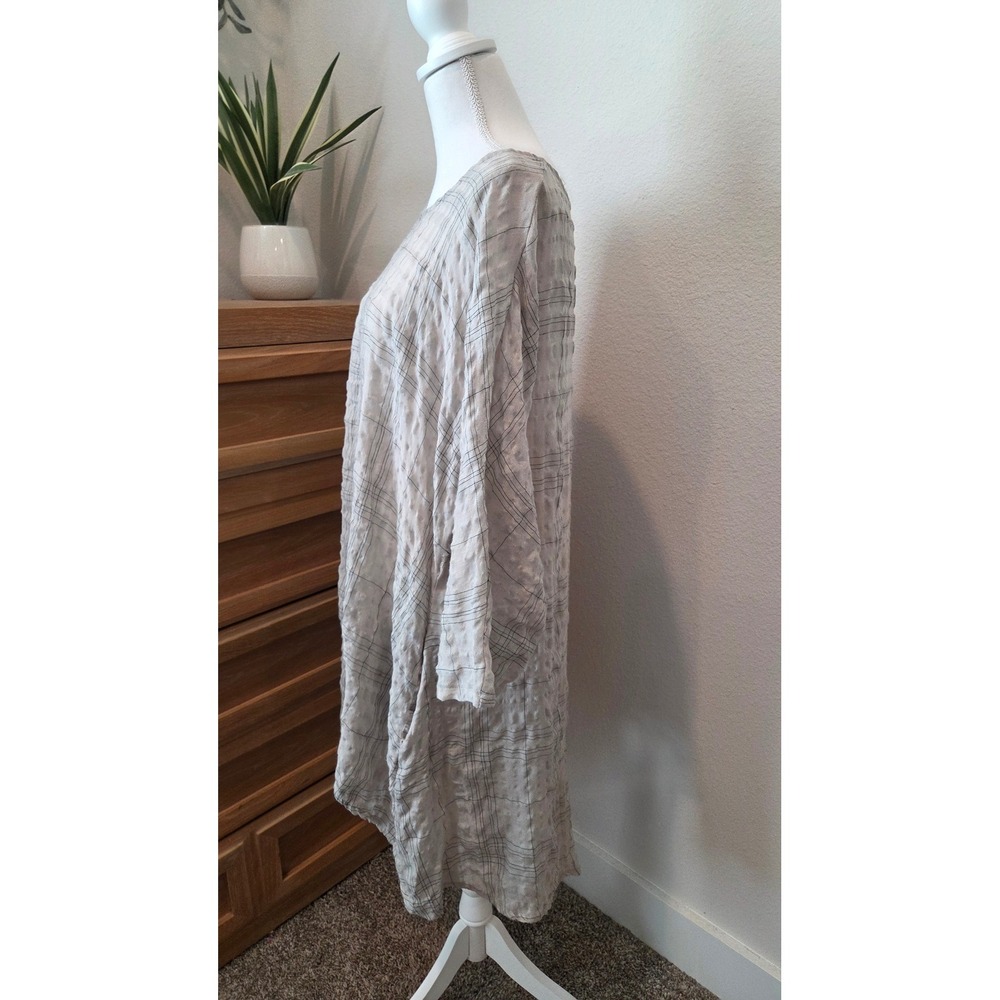 Zanzea Lagenlook Beige Tunic Top XXL Cotton Oversized Plaid Boho Loose Fit - Picture 9 of 14